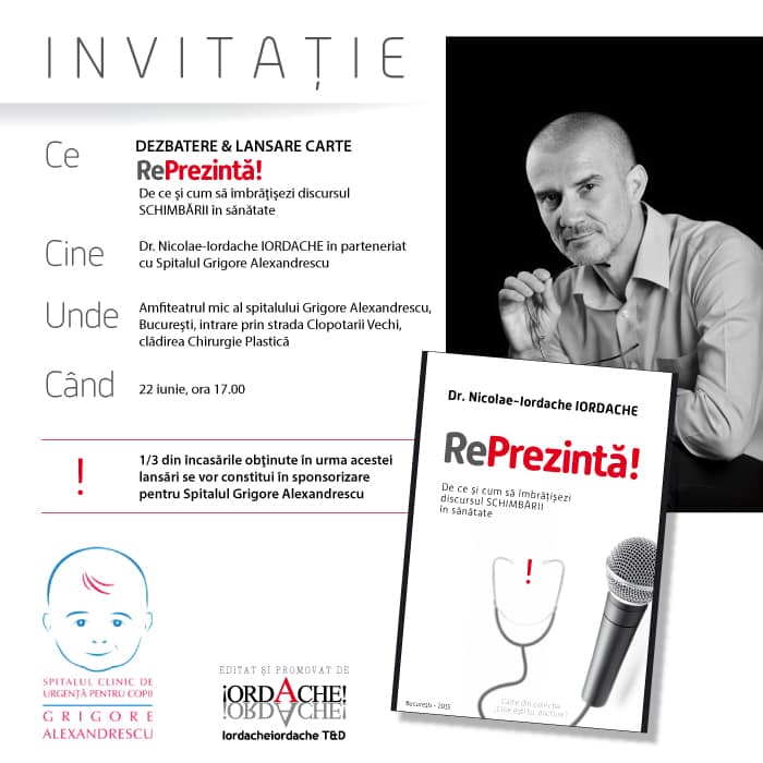 Invitatie lansare RePrezinta Bucuresti 22 06 spital Grigore Alexandrescu